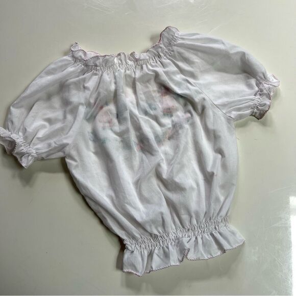 Boho Hand Embroidered Girl’s Pleated Puff Peasant Blouse - Picture 7 of 10